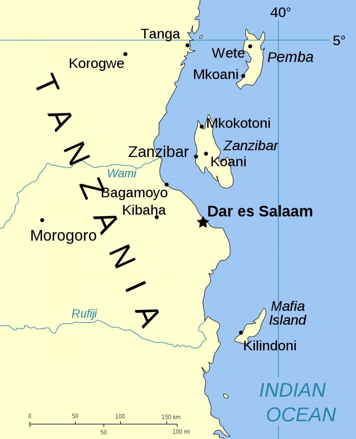 otok Tanzaniji na karti