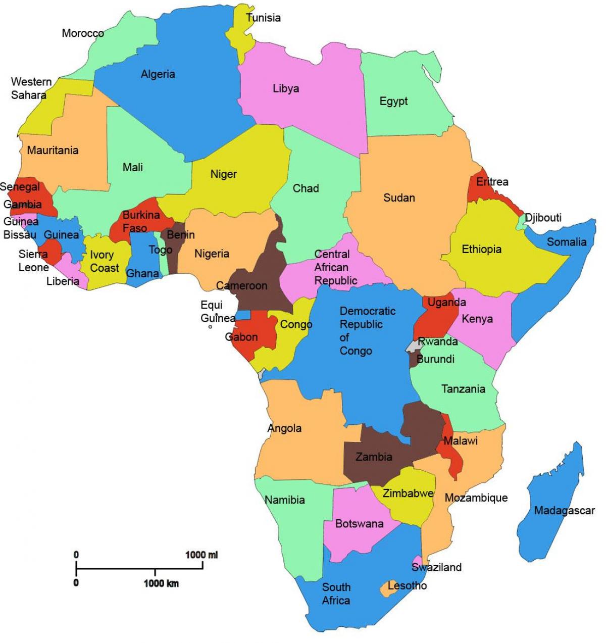 karta Afrike, pokazujući Tanzaniji