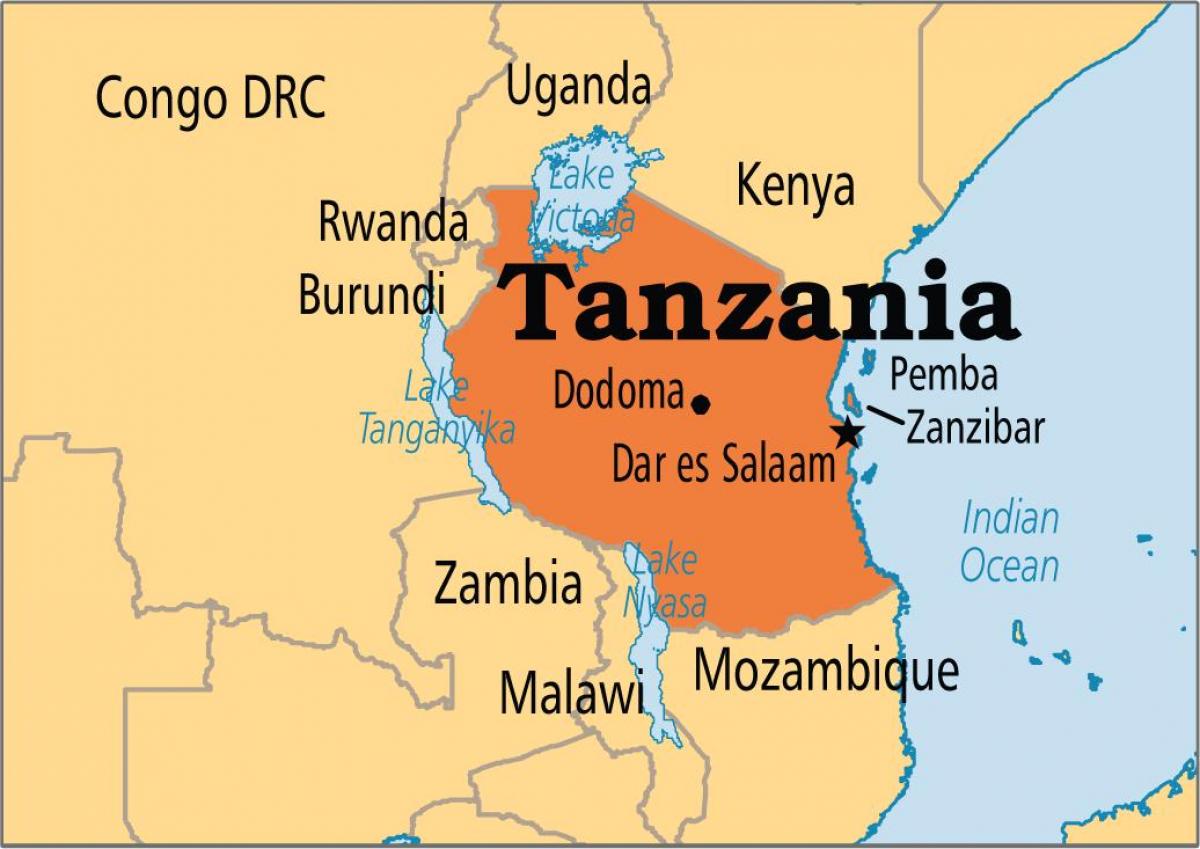 Karta dar-Es-Salam Tanzanija