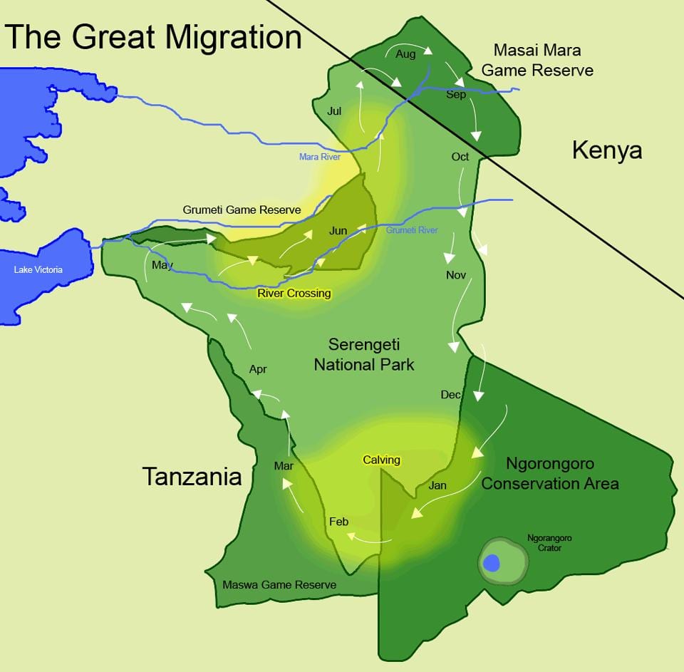 Karta migracije Tanzaniji 