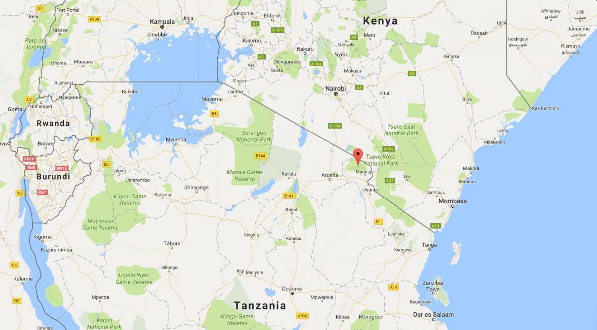 lokacija Tanzanija na karti svijeta
