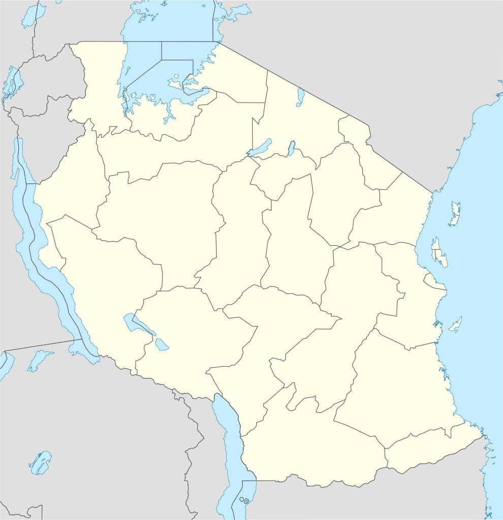 Karta vektor Tanzaniji 