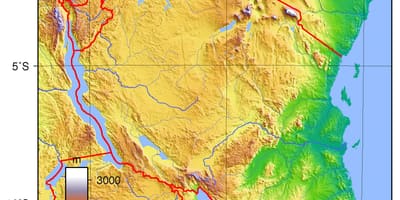 Topografski kartica Tanzaniji