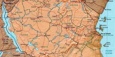 Geografski Tanzaniji na karti