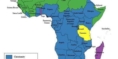 Karta religije Tanzaniji 