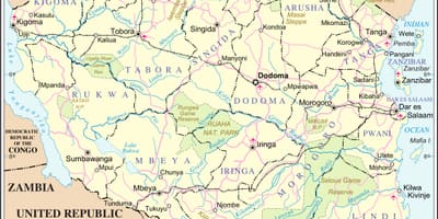 Karta rijeke Tanzaniji 