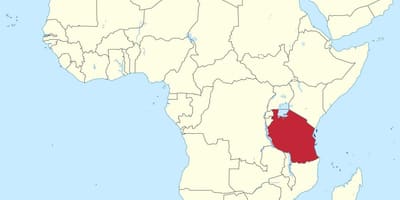 Tanzanija na karti Afrike