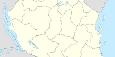 Karta vektor Tanzaniji 