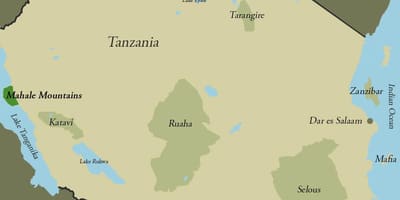Karta Tanzaniji planine